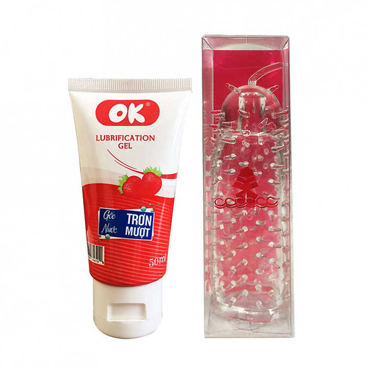 Combo Bao Cao Su Đôn Dên Baile Sâu Róm và Gel Ok Dâu bôi trơn gốc nước