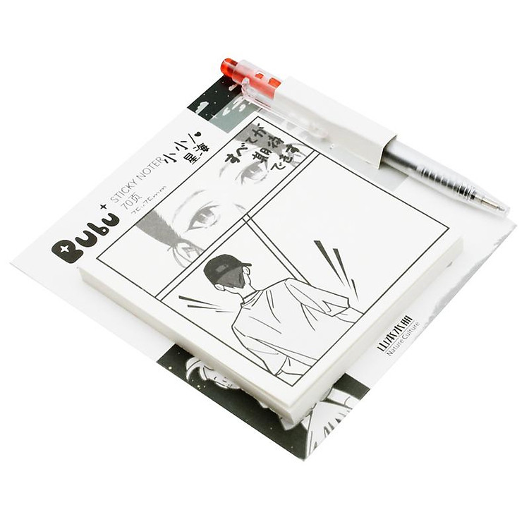 Giấy Note Hình Kèm Bút 75 x 75 mm Bu Bu BLTP-0341 (70 tờ) - Ảnh 3