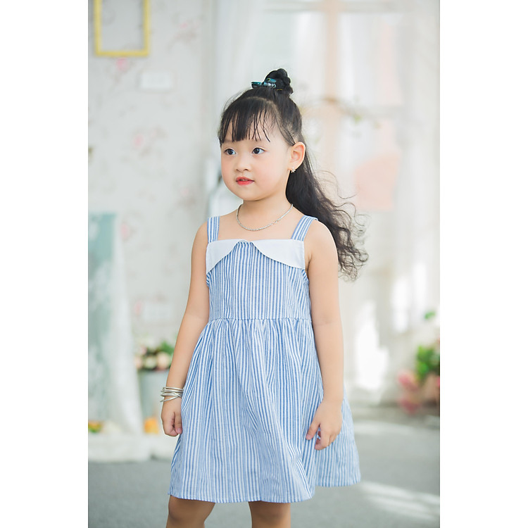 Váy bé gái cộc tay bèo ngực Haki HK484 - Đỏ Hoa nhí