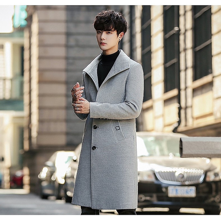 Áo khoác dạ nam hàn quốc dáng dài NAD67
