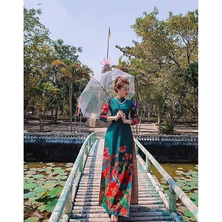 ÁO DÀI LỤA VÂN GỖ CAO CẤP