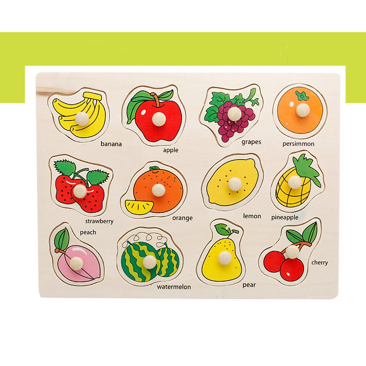 Đồ Chơi Tư Duy Bằng Gỗ Núm Ghép Hình Tư Duy Thông Minh Cho Con