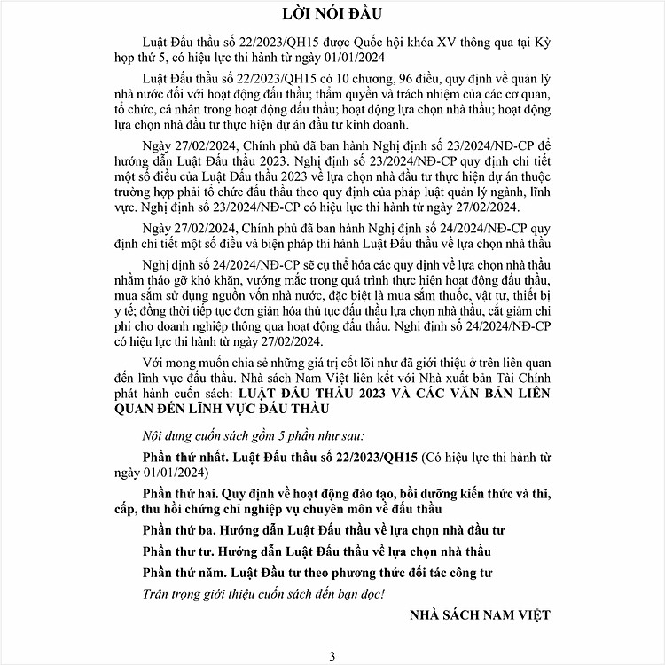 Luật Đấu Thầu 2023 và Các Văn Bản Liên Quan Đến Lĩnh Vực Đấu Thầu - Ảnh 3