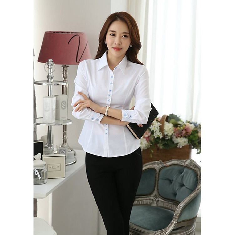 Áo Sơ Mi Nữ BAZAS BZ3339W - Màu Trắng