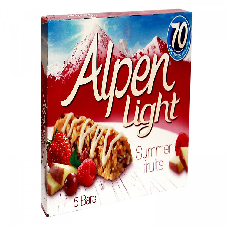 Ngũ Cốc Ăn Sáng Thanh Light Trái Cây Alpen (5 Thanh x 19g)