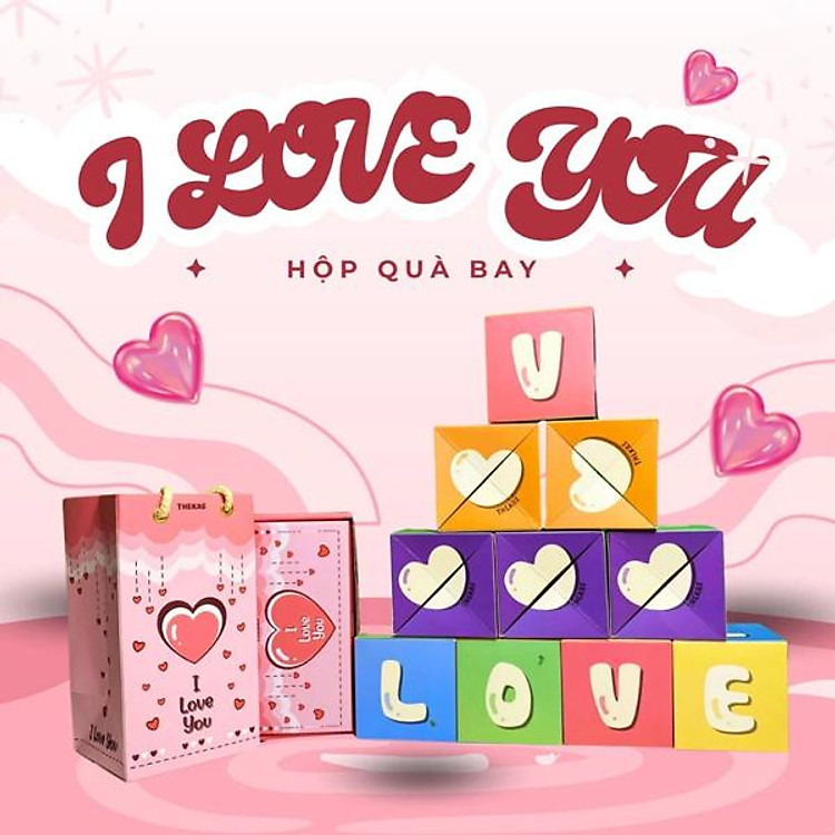 Hộp Quà Tự Bung I Love You 2 - The Kas (Trái Tim Nhiều Màu) - Ảnh 2
