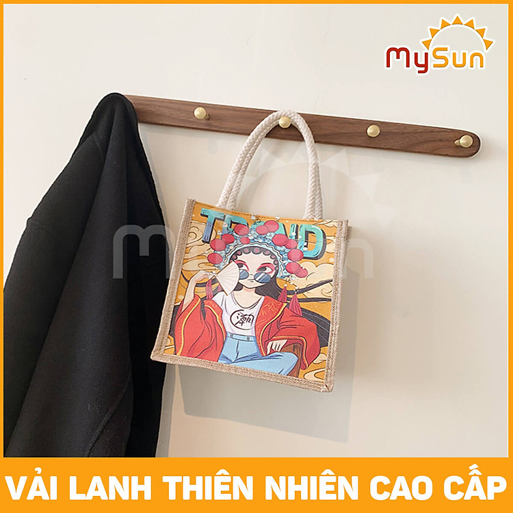 Túi xách mini vải lanh MySun Đảm bảo Tiết kiệm - Hình ảnh 4