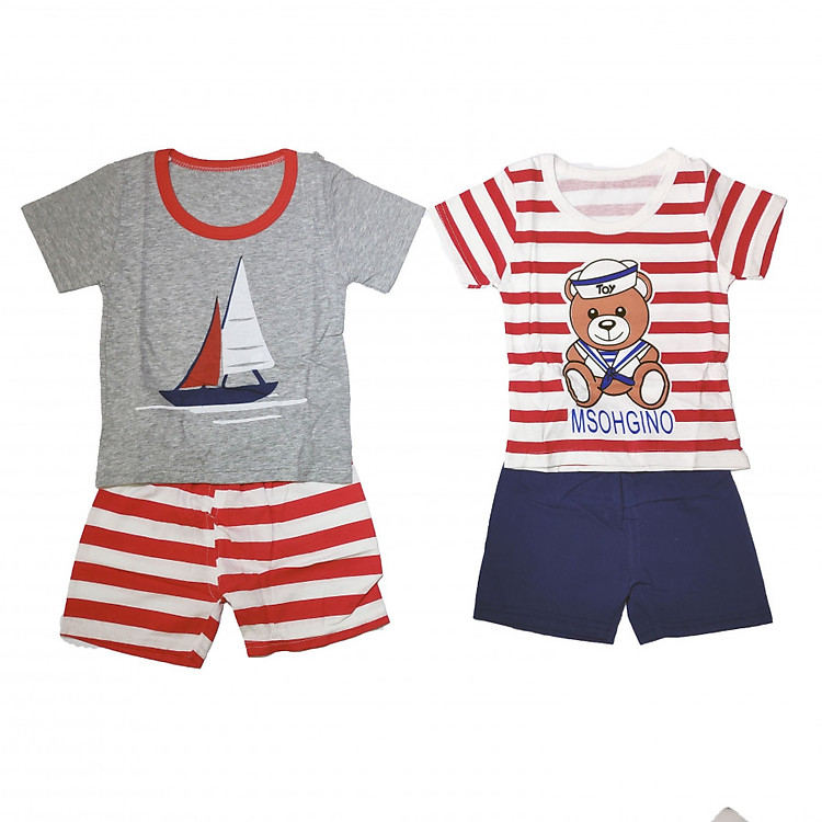Sét 2 đồ bộ cho bé trai chất cotton hàng xuất siêu đẹp