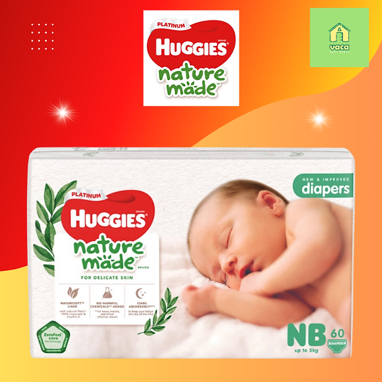 Tìm mua tại Avakids:Tã Dán Huggies Platinum Naturemade NB60, tràn ngập Khuyến mãi, Ưu đãi