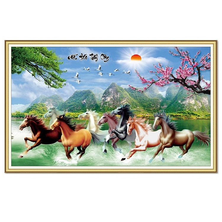 Tranh dán tường phong thủy Mã đáo thành công NewTM-0123K