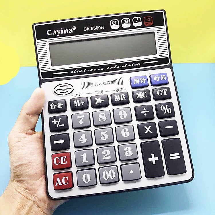 Máy Tính Cầm Tay, Bỏ Túi Cao Cấp Kèm 2 Cục Pin ( Tặng Bút Bi Hình Thú )