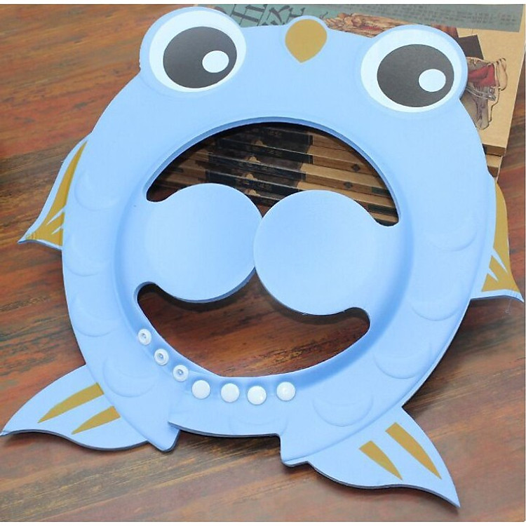 Mũ gội đầu tắm chắn nước có vành tai - Mẫu hình Cá siêu xinh cho bé