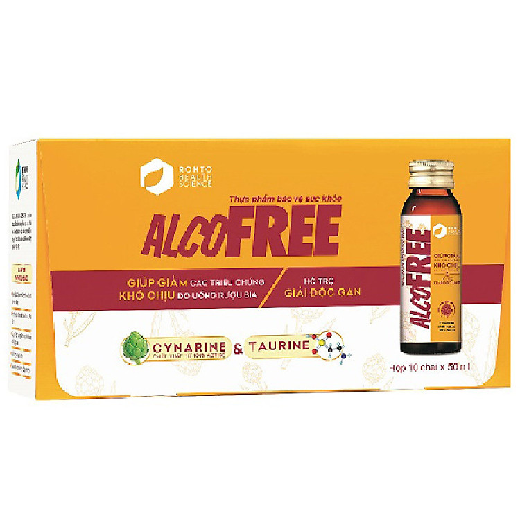 Nước uống giải rượu, thải độc gan Alcofree lốc 10 chai x 50ml