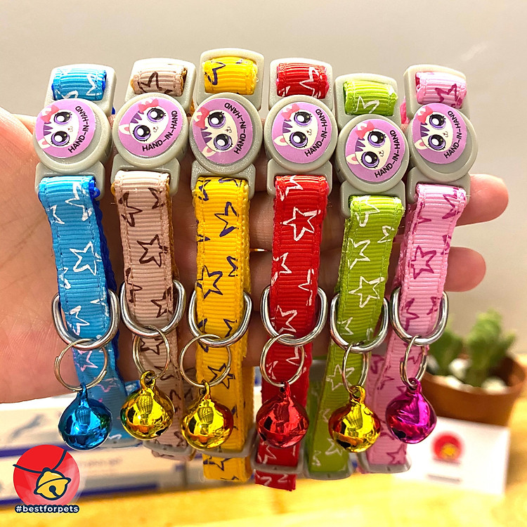 Vòng cổ cho chó mèo dưới 7kg - Họa Tiết Ngôi Sao