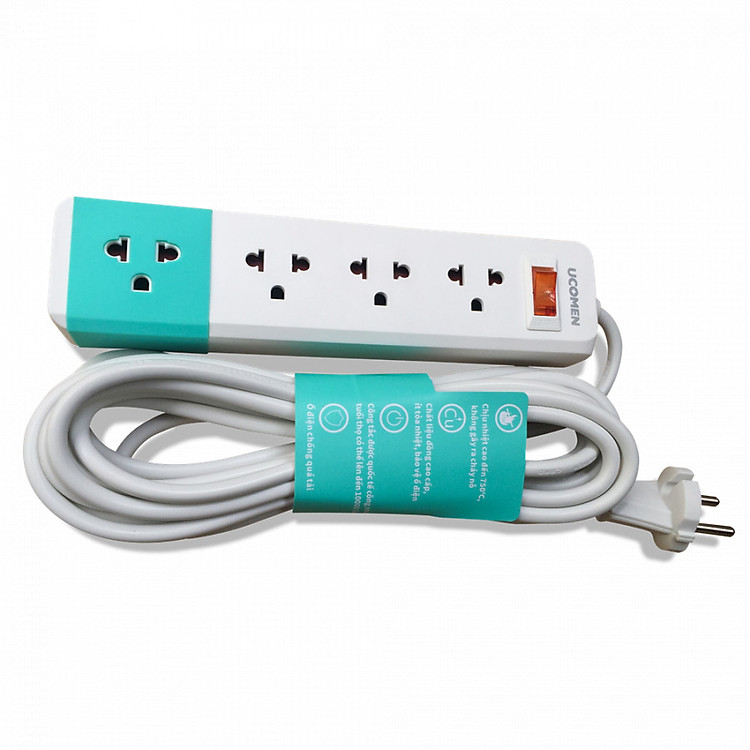 Ổ cắm điện UCOMEN – 04 lỗ 3 chấu - dây 5m