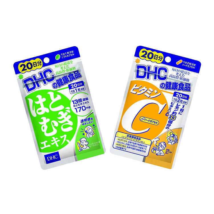 Combo TPBVSK DHC VITAMIN C HARD CAPSULE + ADLAY EXTRACT (Combo Viên uống Sáng da Mờ thâm - Sáng da & Vitamin C)