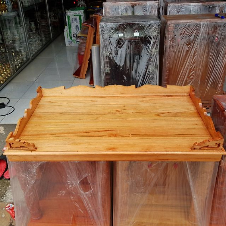 Bàn thờ treo tường gỗ xoan ngang 88 cm gồm 1 bộ ke đế