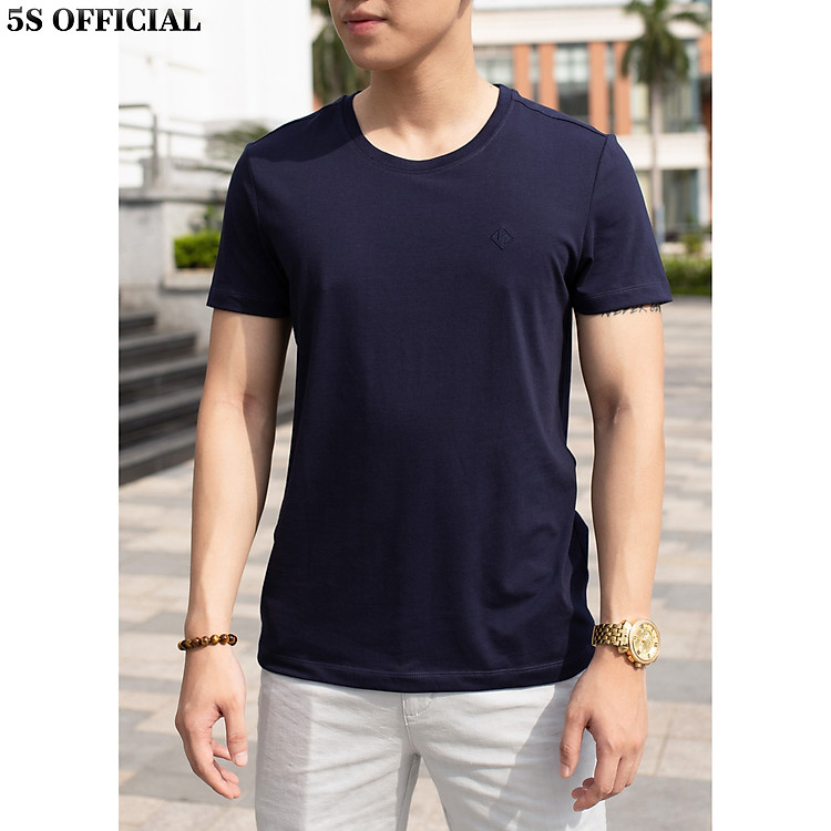 Áo Thun Nam 5S Cổ Tròn (ATSS199) Cao Cấp Trẻ Trung, Thoáng Mát N2