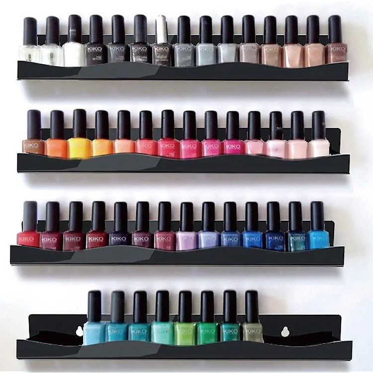 Kệ trưng bày Nail, nước sơn, son, treo tường, dày 3mm, kèm miếng dán ốc vít, nhiều màu sắc