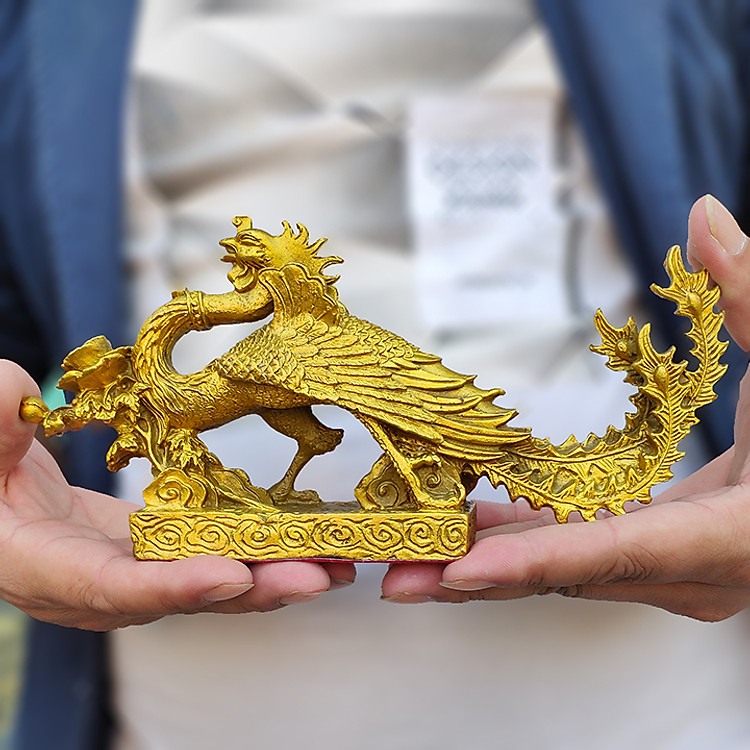 Tượng linh vật con chim phượng hoàng bằng đồng thau phong thủy