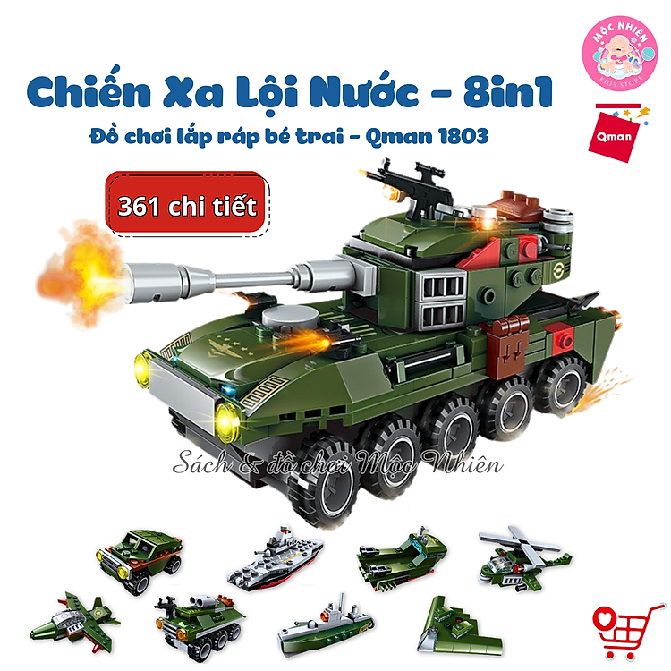 Mua tại Tiki: Đồ chơi lắp ráp xe tăng Qman 1803 Chính hãng Tiết kiệm