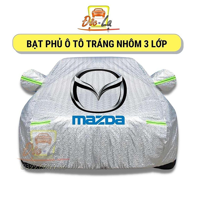 Bạt Phủ Xe Ô Tô Mazda 2, Mazda 3, Mazda 6, CX5, CX8, CX9, BT50, Chất Liệu Bạt Tráng Nhôm 3 lớp cao cấp
