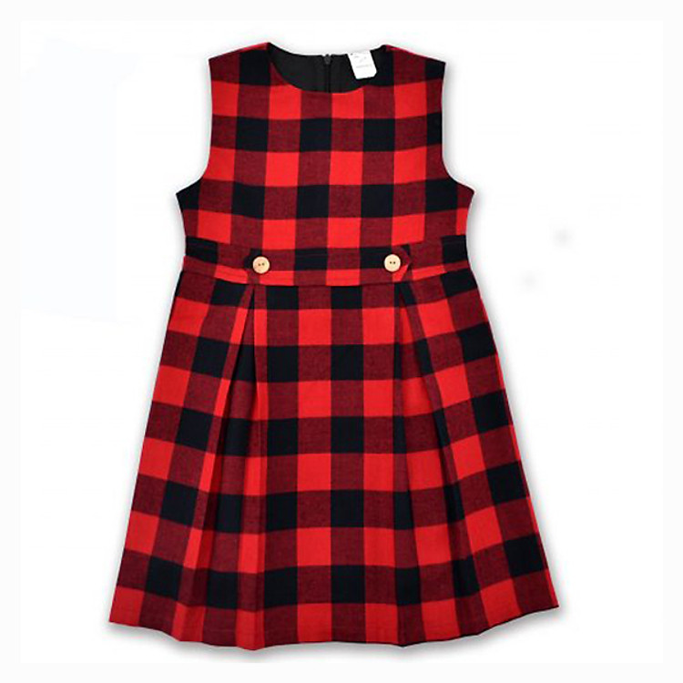 Váy Bé Gái Dạ 2 Lớp Ardilla - Đỏ Đen