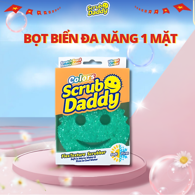 Miếng rửa chén bọt biển Scrub Daddy nguyên bản, miếng xốp lau chùi đa năng