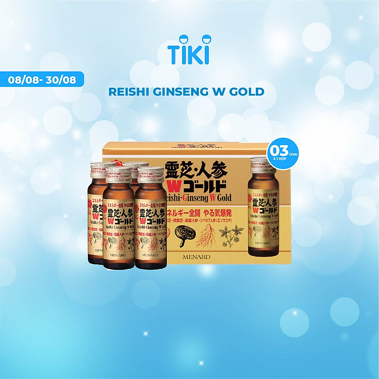 Nước Sâm Linh Chi Menard Reishi Ginseng Mạnh Sinh Lực, Tăng Đề Kháng, An Tinh Thần (1 hộp x 3 chai x 50ml)