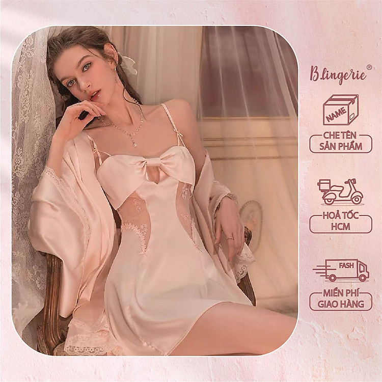 Váy Ngủ Nữ Cúp Nơ Gợi Cảm (Không kèm áo choàng) - B.Lingerie