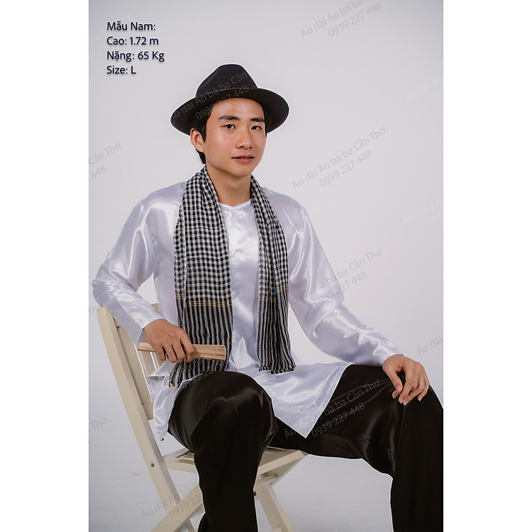 Bộ bà ba áo trắng quần phi đen - Có bộ bà ba Bigsize- may sỉ bà ba toàn quốc - May bộ bà ba theo yêu cầu