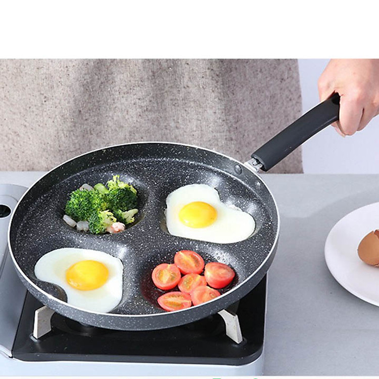 Chảo rán trứng ốp la 4 khuôn Kitchen Art men chống dính 28cm