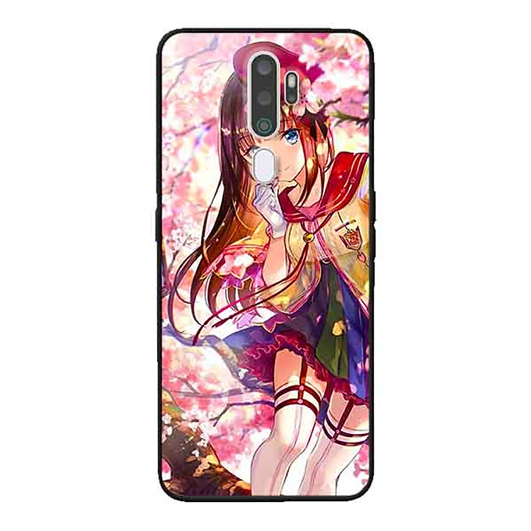 Ốp Lưng in cho Oppo A9 2020 Mẫu Cô Gái Hoa Đào - Hàng Chính Hãng