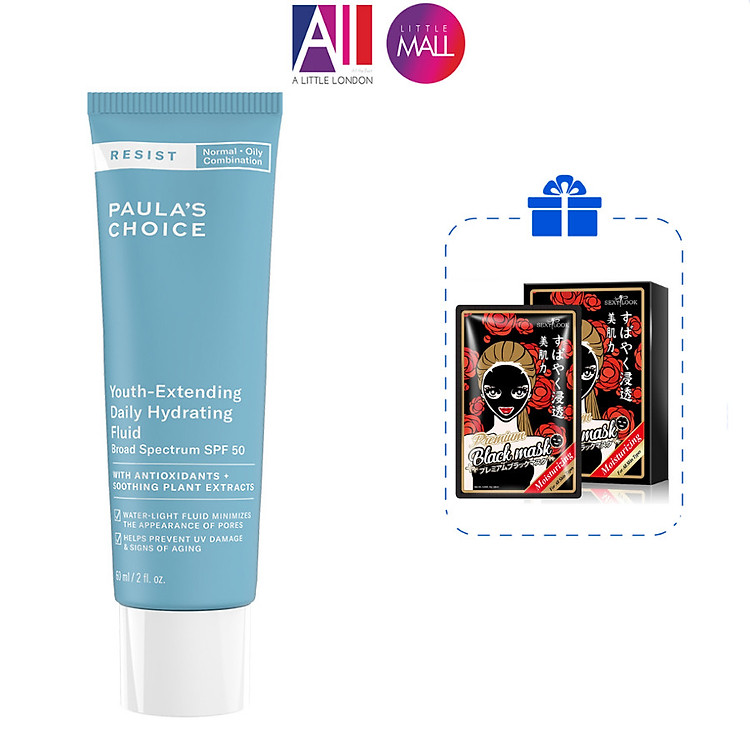 Kem dưỡng chống nắng ngày Paula's Choice resist youth extending daily spf50 60ml TẶNG hộp mặt nạ Sexylook (Nhập khẩu)