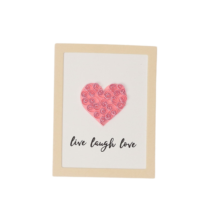 Thiệp Giây Xoắn Có Khung Tinh Yêu và Valentine - size 6.5 x 8.5 cm