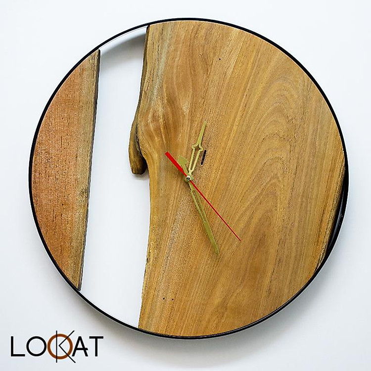 Đồng Hồ Treo Tường Décor Nhà Phong cách Retro Cổ Điển - Tinh Tế từ Gỗ Mộc Tự Nhiên DH12050026