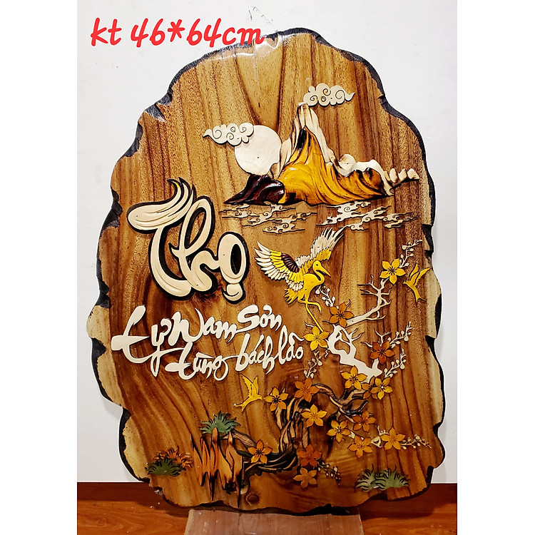 Tranh gỗ nghệ thuật thư pháp chữ THỌ