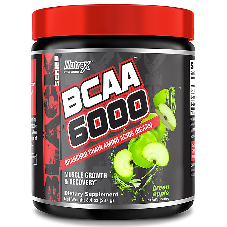 Thực phẩm hỗ trợ tăng trưởng cơ bắp Nutrex Research BCAA 6000 - Tăng hiệu suất phục hồi nhanh - 30 liều dùng