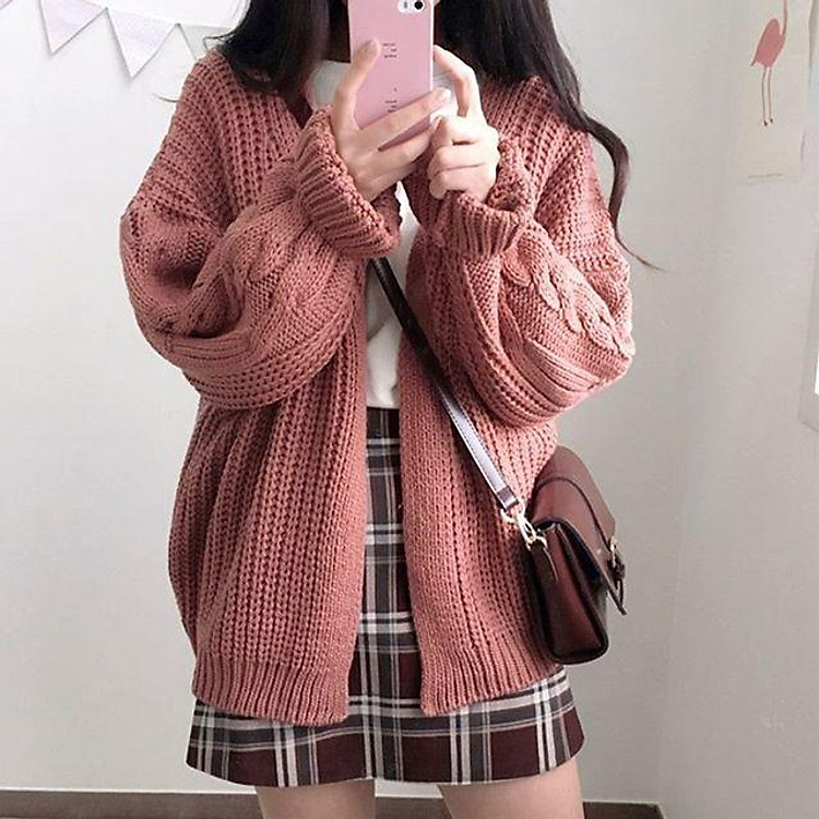 Áo len khoác ngoài kiểu dáng cardigan
