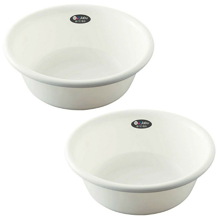 Bộ 2 chậu nhựa tròn bền đẹp 3L (màu trắng) - Hàng nội địa Nhật