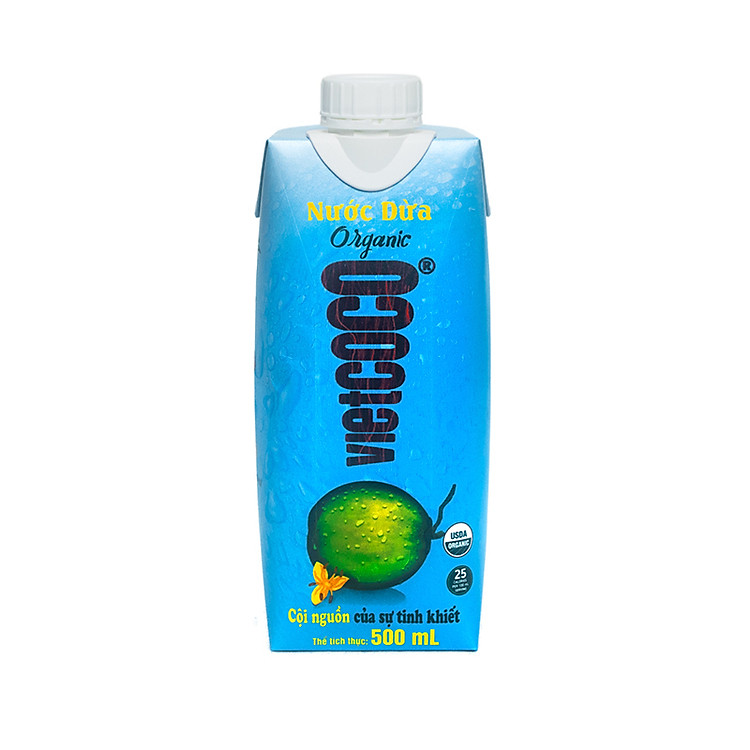 Nước dừa Vietcoco hộp 500ML Organic