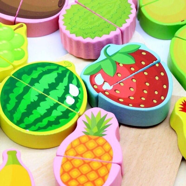 BỘ CẮT HOA QUẢ GỖ CHO BÉ Chính hãng Ưu đãi - Hình ảnh 5