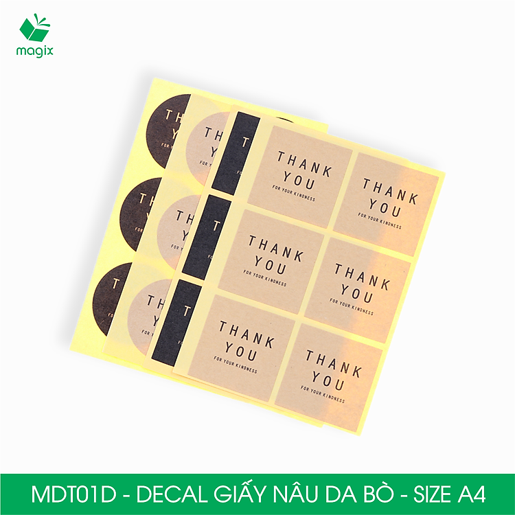 Decal Giấy Nâu Da Bò Đế Vàng A4 (50 tờ) - Ảnh 6