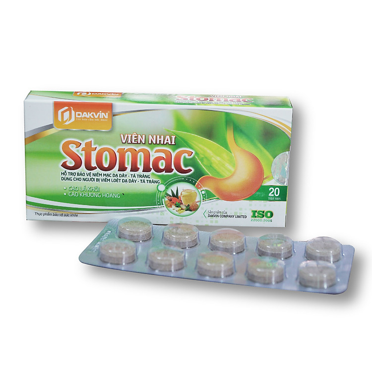 VIên Nhai Stomac - Hỗ Trợ Bảo Vệ Niêm Mạc Dạ Dày, Trào Ngược Dạ Dày Với Các Biểu Hiện: Đầy Bụng, Ợ Hơi, Ợ Chua, Ăn Uống Khó Tiêu