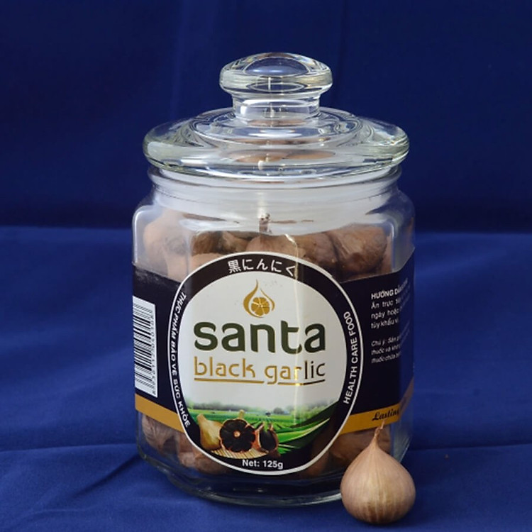 Tỏi đen cô đơn Santa - Lọ thủy tinh 125g