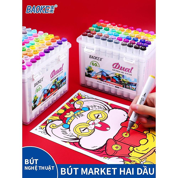 Bút Lông Tô Màu 2 Đầu Baoke MP2923 (12 màu) - Ảnh 5