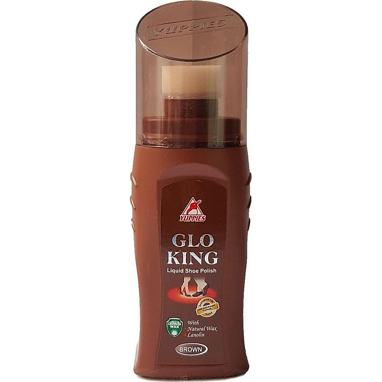 Xi đánh giày nâu YUPPIES Glo King Liquid Sheo Polish 75ml - Brown (Malaysia)