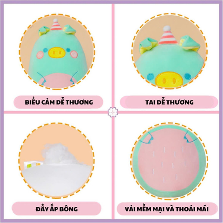 Đồ Chơi Thú Bông Hình Chú Heo Đội Nón 45cm - Ảnh 2