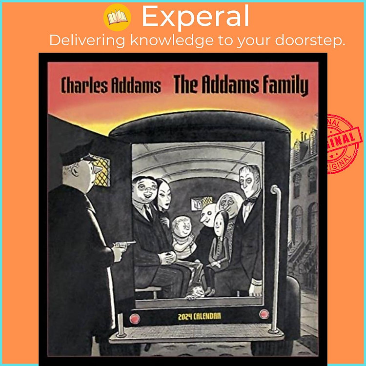 Sách - Charles Addams - The Addams Family 2024 Wall Calendar by Charles Addams (UK edition, paperback)