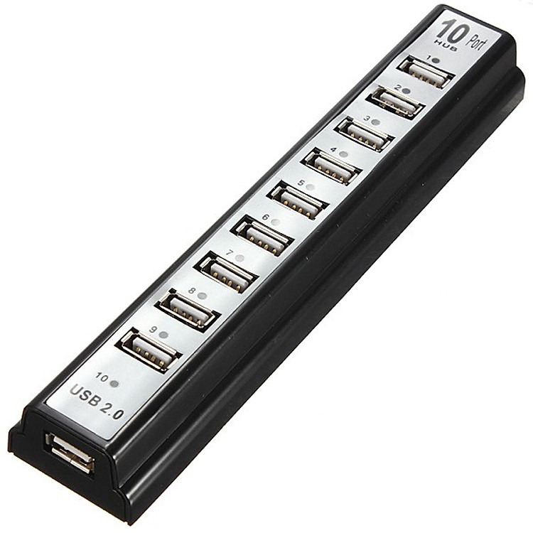 Hub USB 2.0 có 10 cổng hỗ trợ nguồn ngoài PD